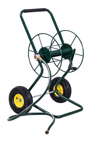 Garden Hose Reel Cart Wheeled Steel Frame